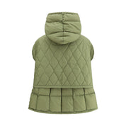 Green Nylon Sleveless Jacket