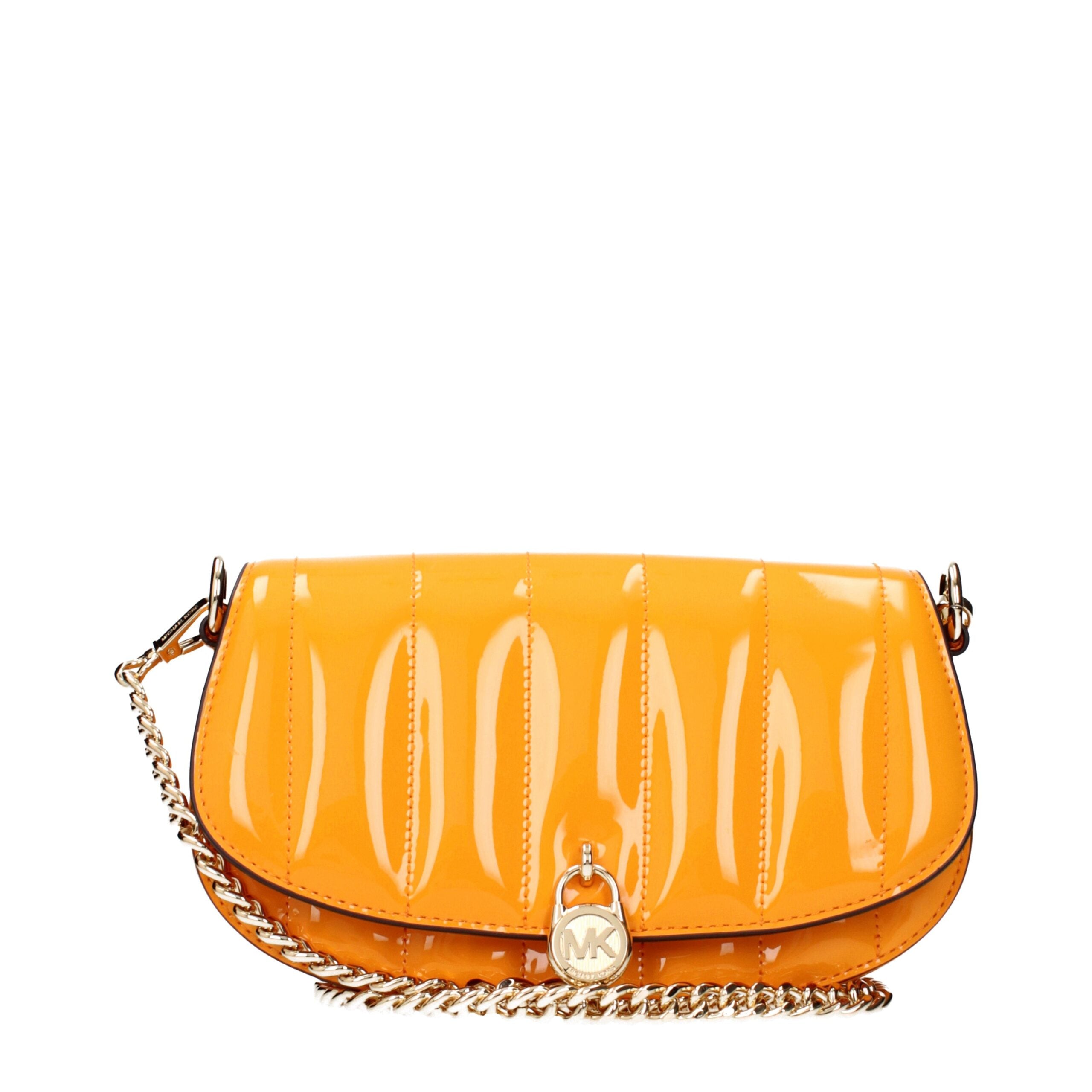 Orange Leather Crossbody Bag