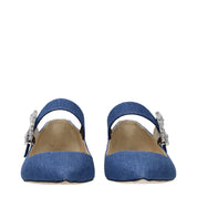 Blue Fabric Ballet Flats