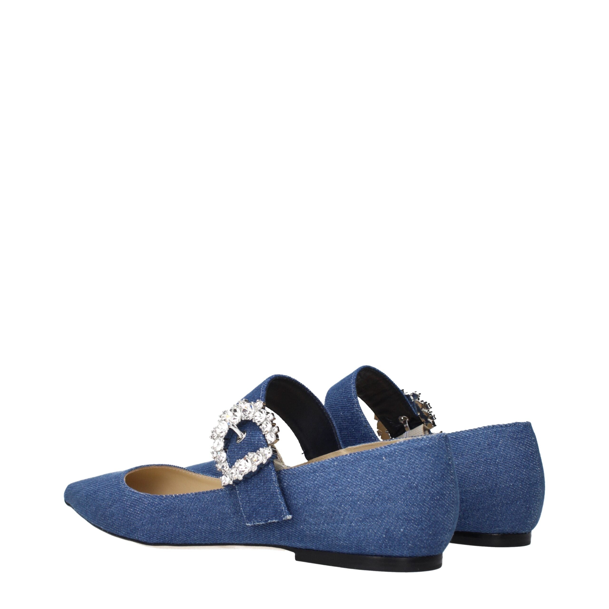 Blue Fabric Ballet Flats