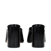 Black Leather Platform Sandals