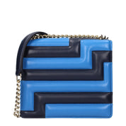 Blue Leather Shoulder Bag