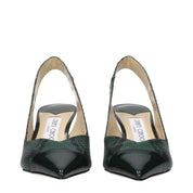Green Leather High Heel Pumps