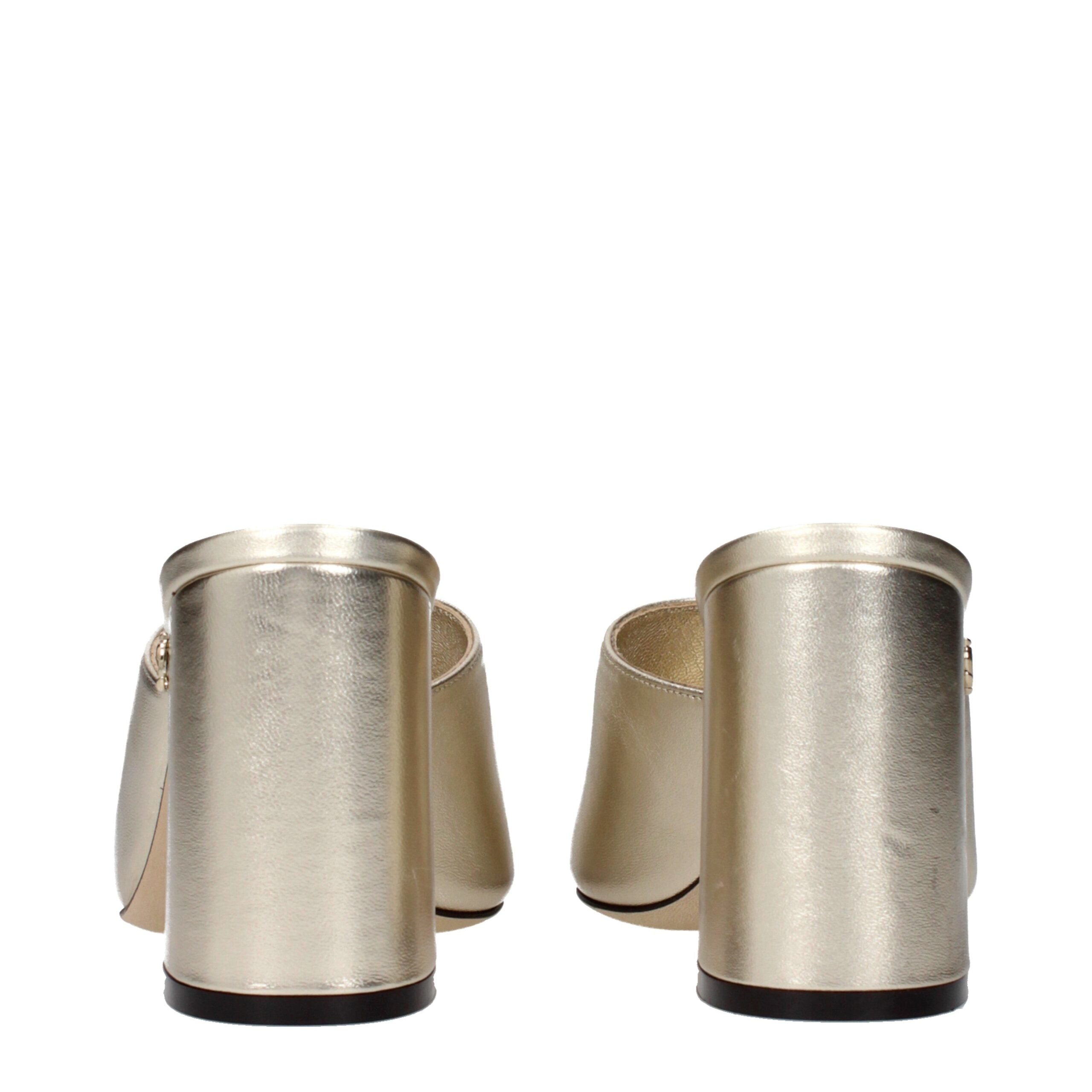 Gold Leather Platform Sandals