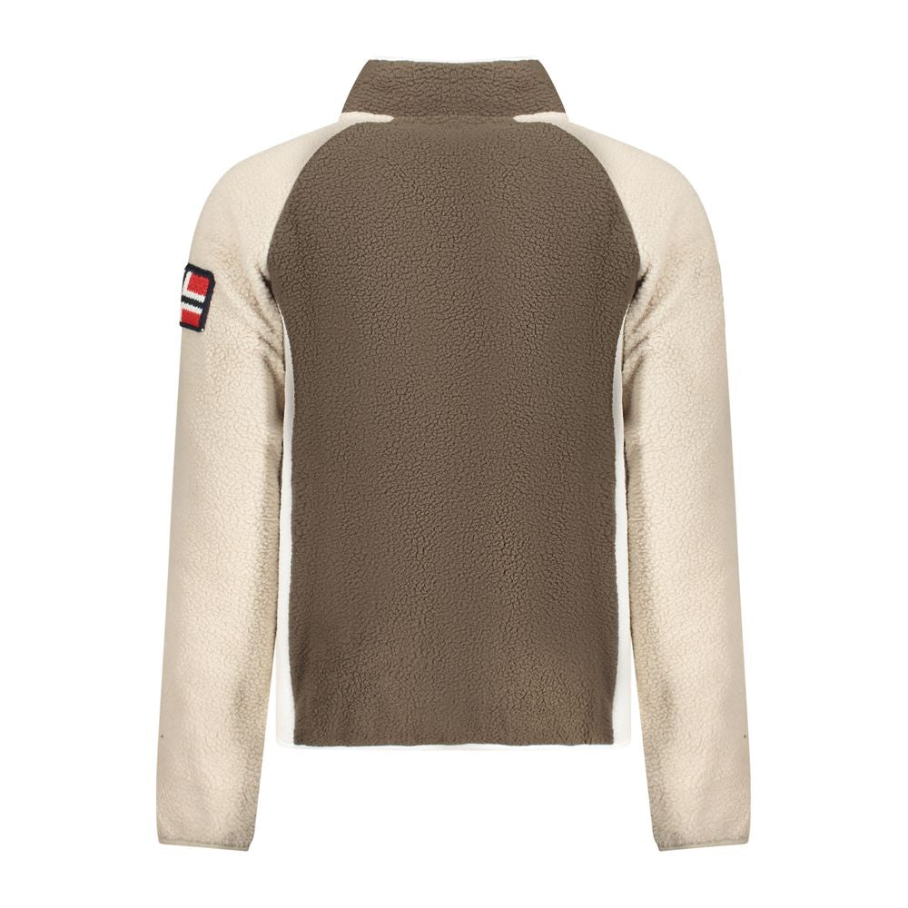 Marrone Polyester Men Sweatshirt