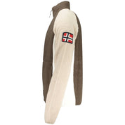 Marrone Polyester Men Sweatshirt