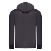 Blue Cotton Men's Hooded Sweatshirt