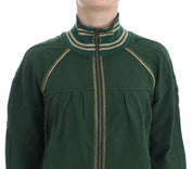 Green Mock Zip Cardigan Sweatshirt Sweater Jacket