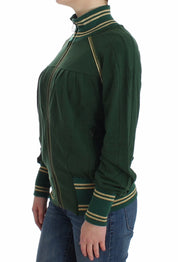 Green Mock Zip Cardigan Sweatshirt Sweater Jacket