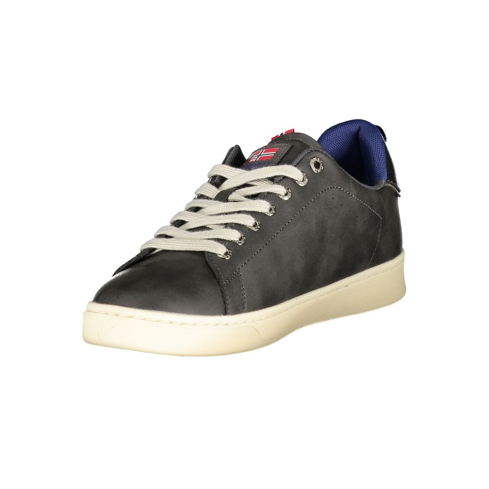 Black Polyurethane Men Sneaker
