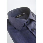 Blue Cotton Men Shirt