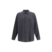 Black Wool Pattern Shirt