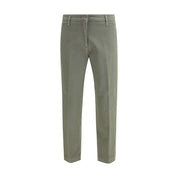 Green Cotton Casual Pants