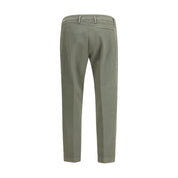 Green Cotton Casual Pants