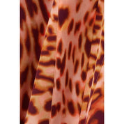 Orange Silk Midi Skirt