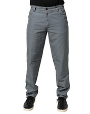 Gray Cotton Regular Fit Men Denim Trouser Jeans