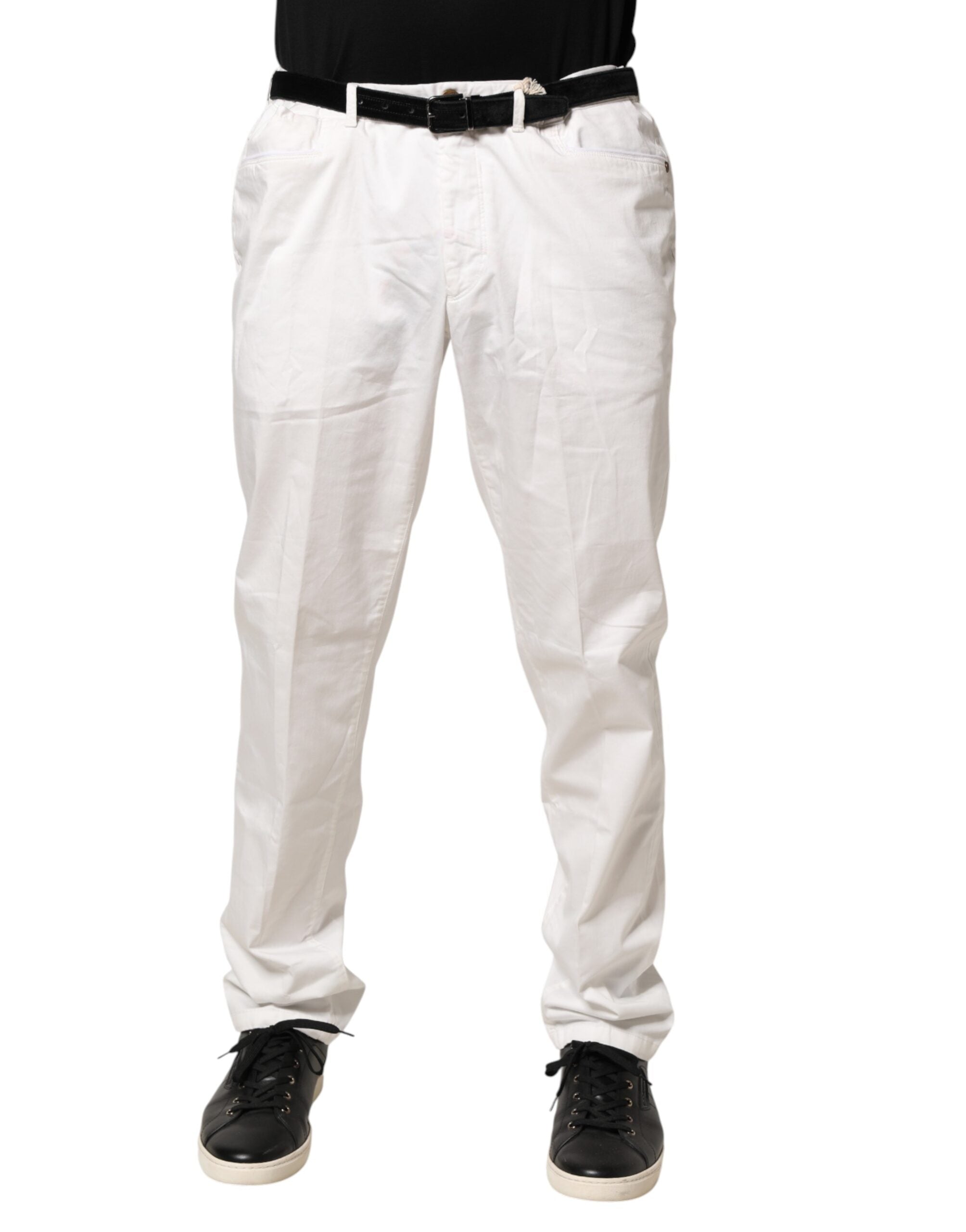 White Tapered Dress Formal Trouser Pants