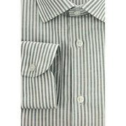 Green Cotton Men Shirt
