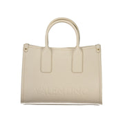 Beige Polyurethane Women Handbag