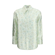 Green Silk Pattern Shirt