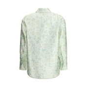 Green Silk Pattern Shirt