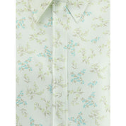 Green Silk Pattern Shirt
