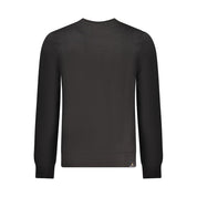 Black Cotton Men Sweatshirt