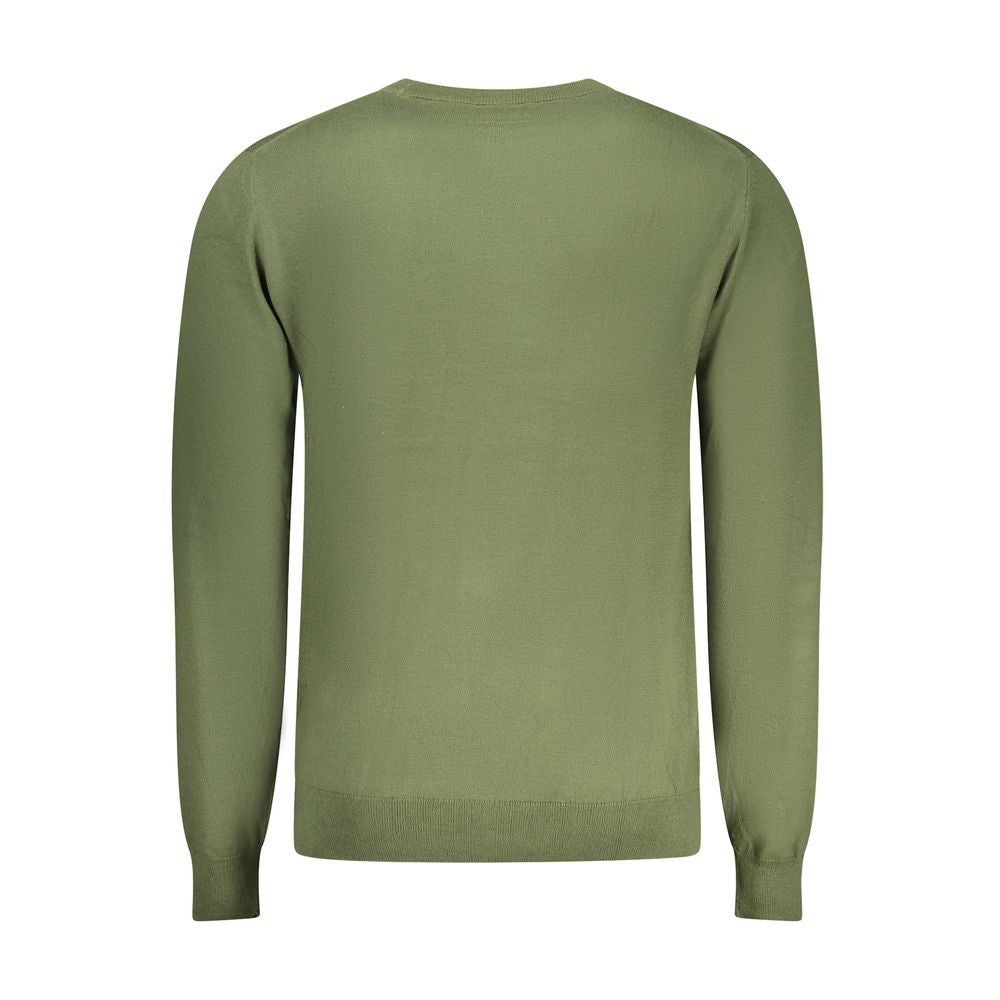 Green Cotton Men Sweater
