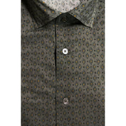 Green Cotton Men Shirt