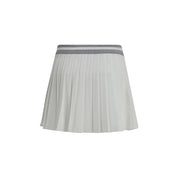 White Polyester Mini Skirt