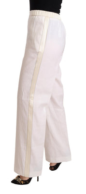 Linen White High Waist Straight Formal Trouser Pants