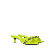 Yellow Leather Mules