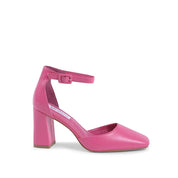 Pink Artificial Leather Platform Pumps