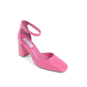 Pink Artificial Leather Platform Pumps