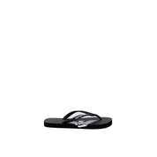 Black And White Rubber Flip-Flop Sandals