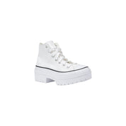White Fabric Chunky Sneakers