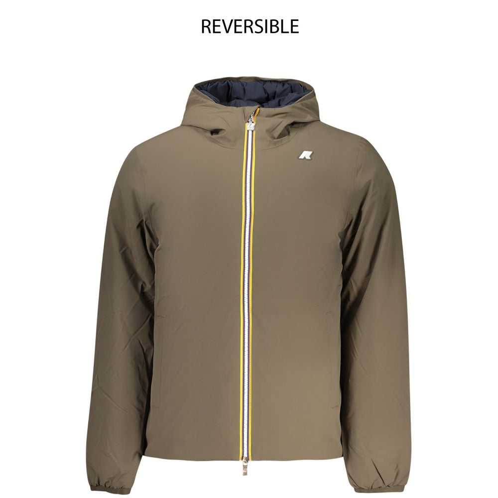 Green Nylon Men Reversible Jacket