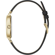 Black Leather Dress Watch