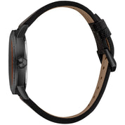 Black Leather Dress Watch