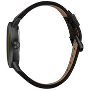 Black Leather Dress Watch