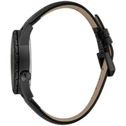 Black Leather Dress Watch