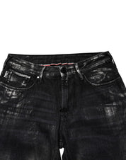 Black Washed Slim Fit Men Denim Cotton Jeans