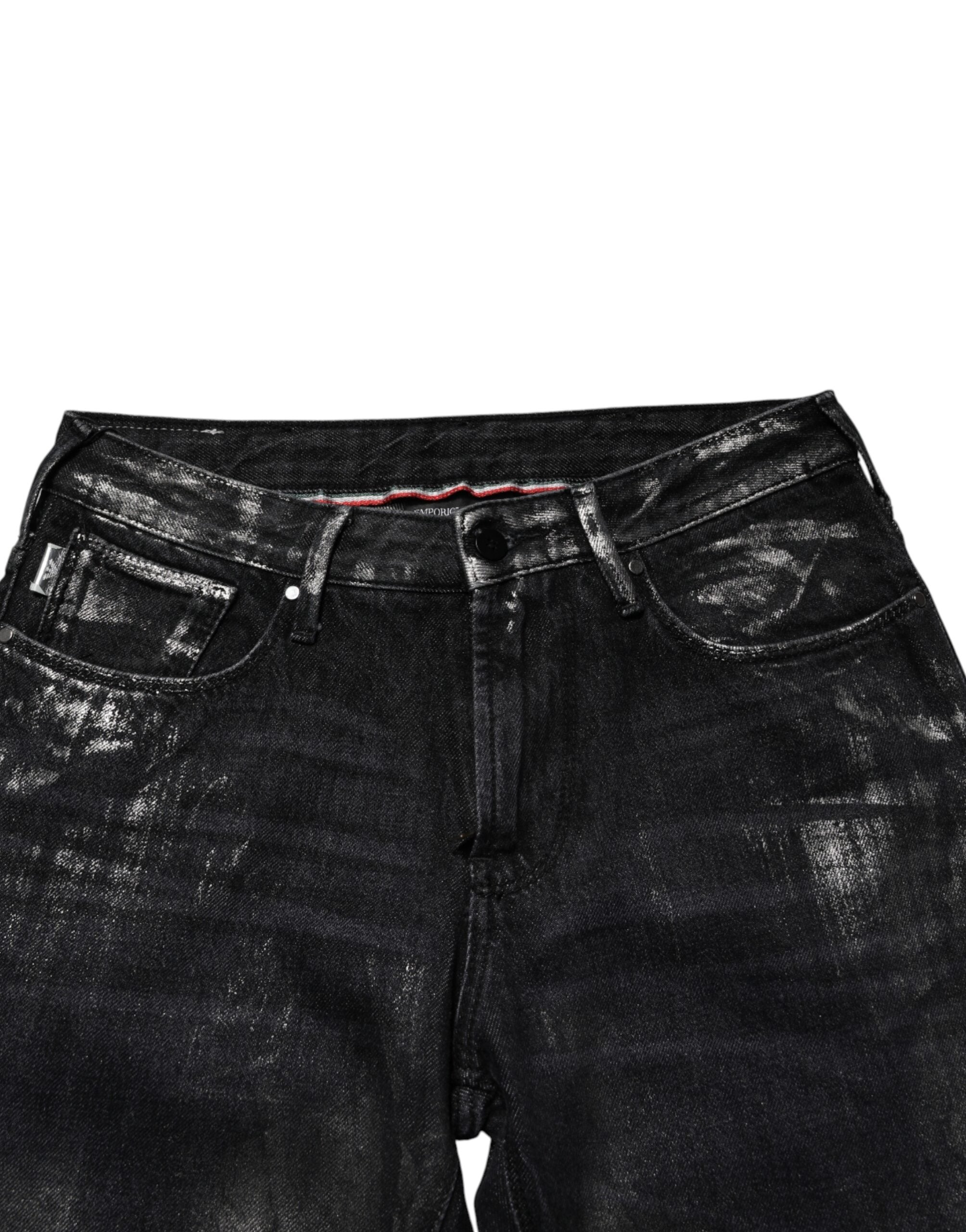 Black Washed Slim Fit Men Denim Cotton Jeans