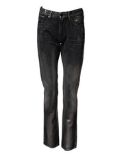 Black Washed Slim Fit Men Denim Cotton Jeans
