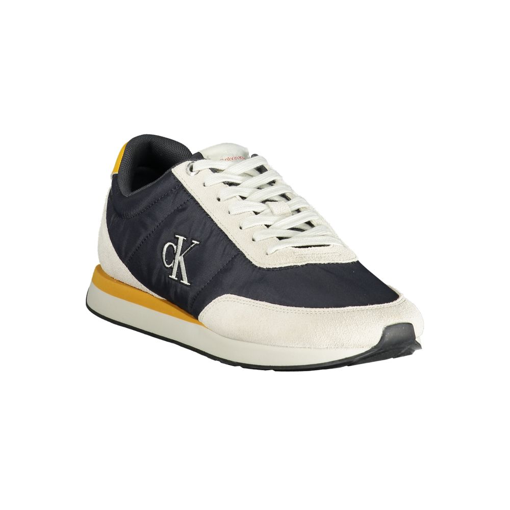 Blue Recycled Polyester Men Sneaker