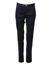Dark Blue Cotton Skinny Men Trouser Pants