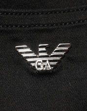 Black Mid Waist Cotton Stretch Skinny Denim Jeans