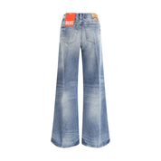 Light Blue Cotton Bootcut Jeans