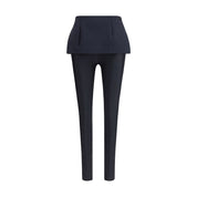 Black Polyester Casual Pants