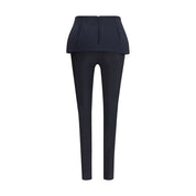 Black Polyester Casual Pants